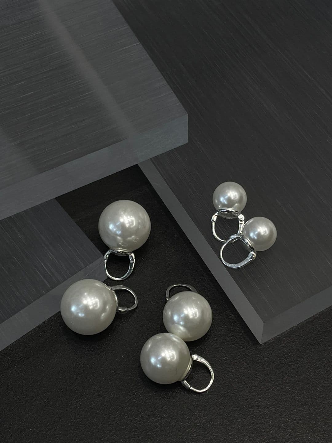 Silver 925 10-14-16mm Pearl One-Touch Earrings E221167032 - 이미지 5