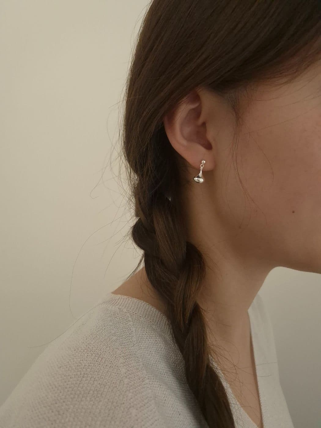 Silver 925 Teardrop Dangle Post Earrings E260456825 - 이미지 2
