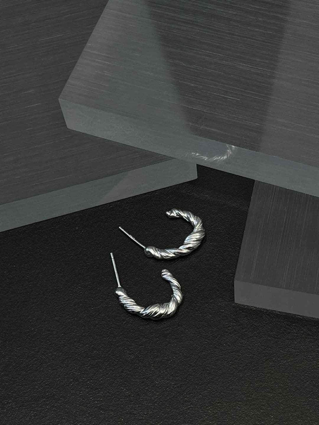 Silver 925 Bold Twist Post Earrings E260457840 - 이미지 4