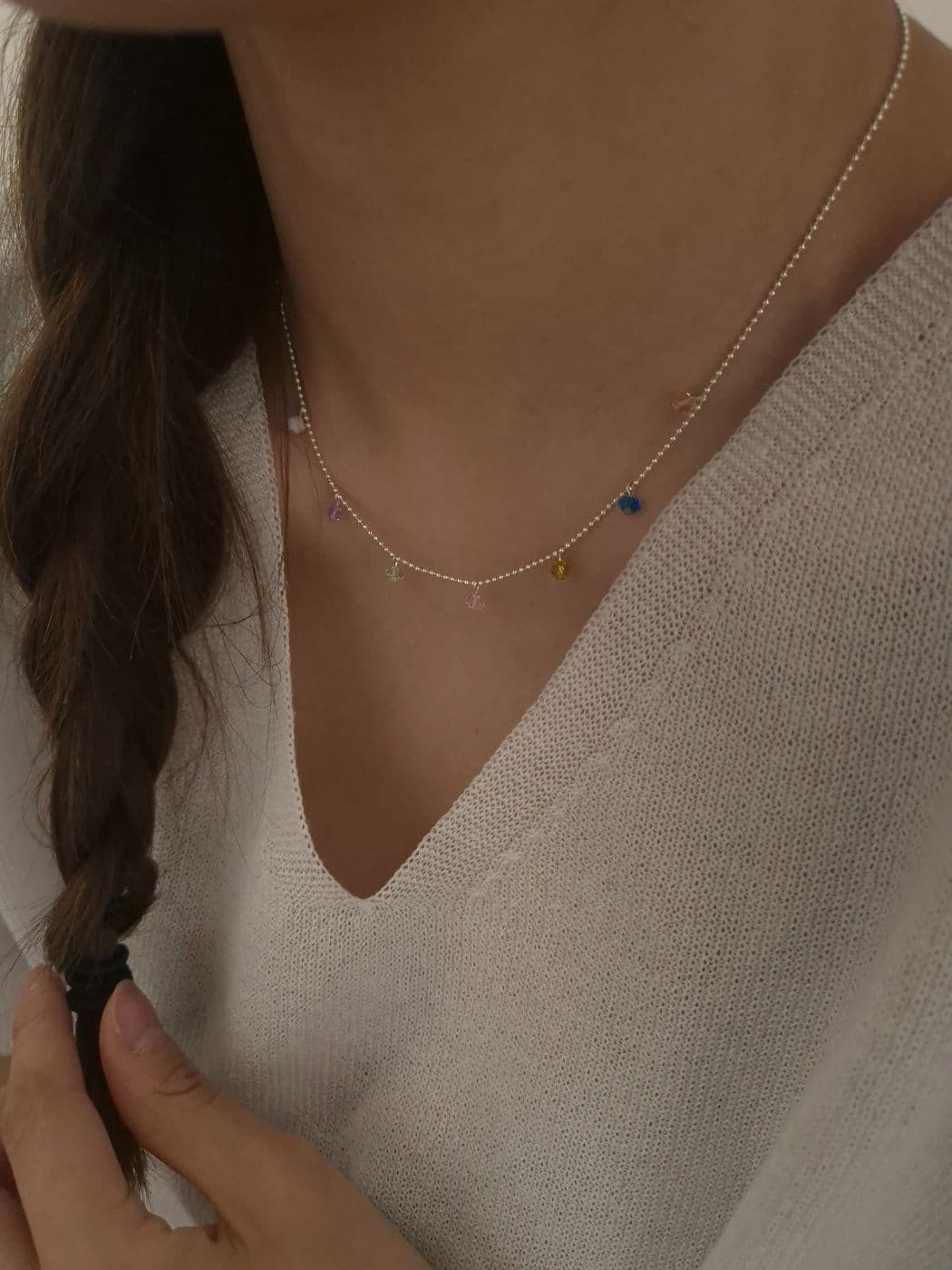 Silver 925 Swarovski Cubic Necklace N250220488 - 이미지 3