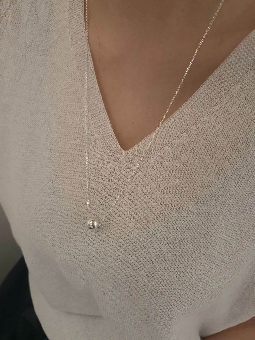 Silver 925 10mm Silver Ball 60cm Necklace N241195636 - 이미지 3