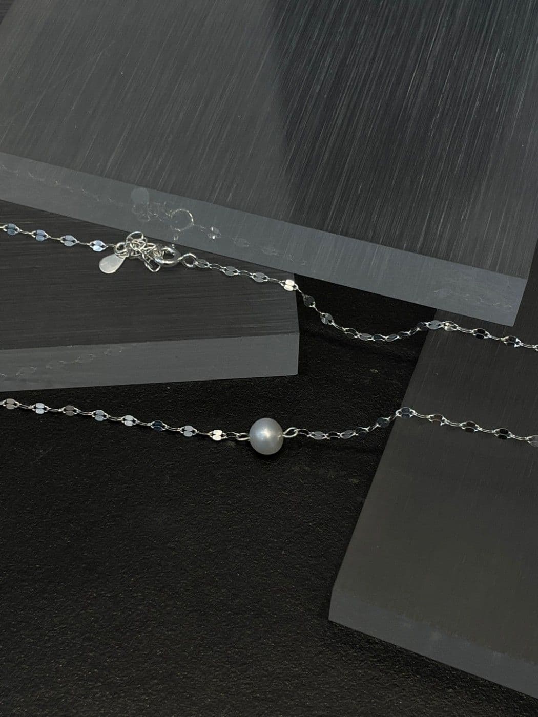 Silver 925 Cut Chain Freshwater Pearl Necklace N221206390 - 이미지 6