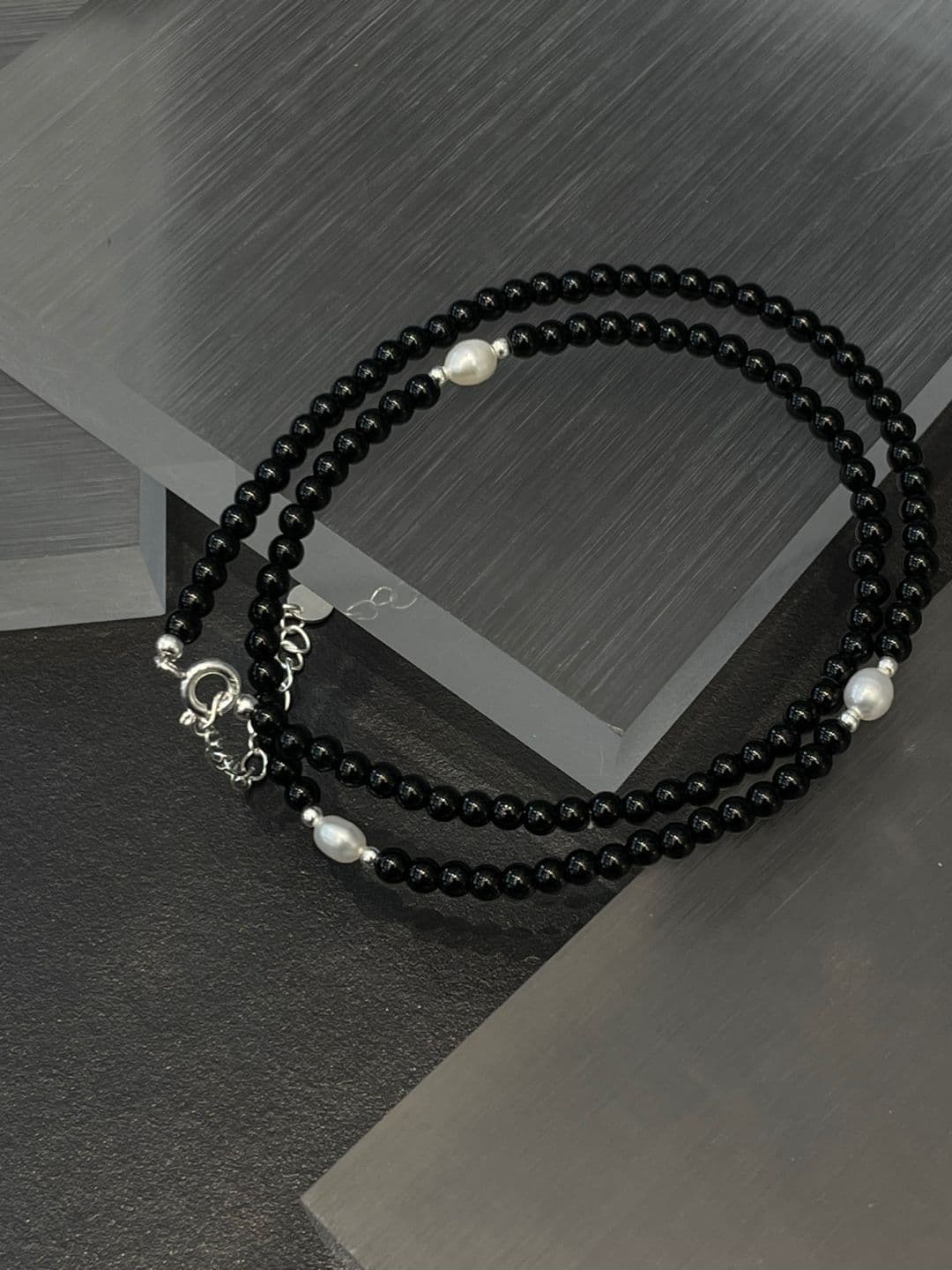 Silver 925 Freshwater Pearl Onyx Handmade Necklace N260527808 - 이미지 15