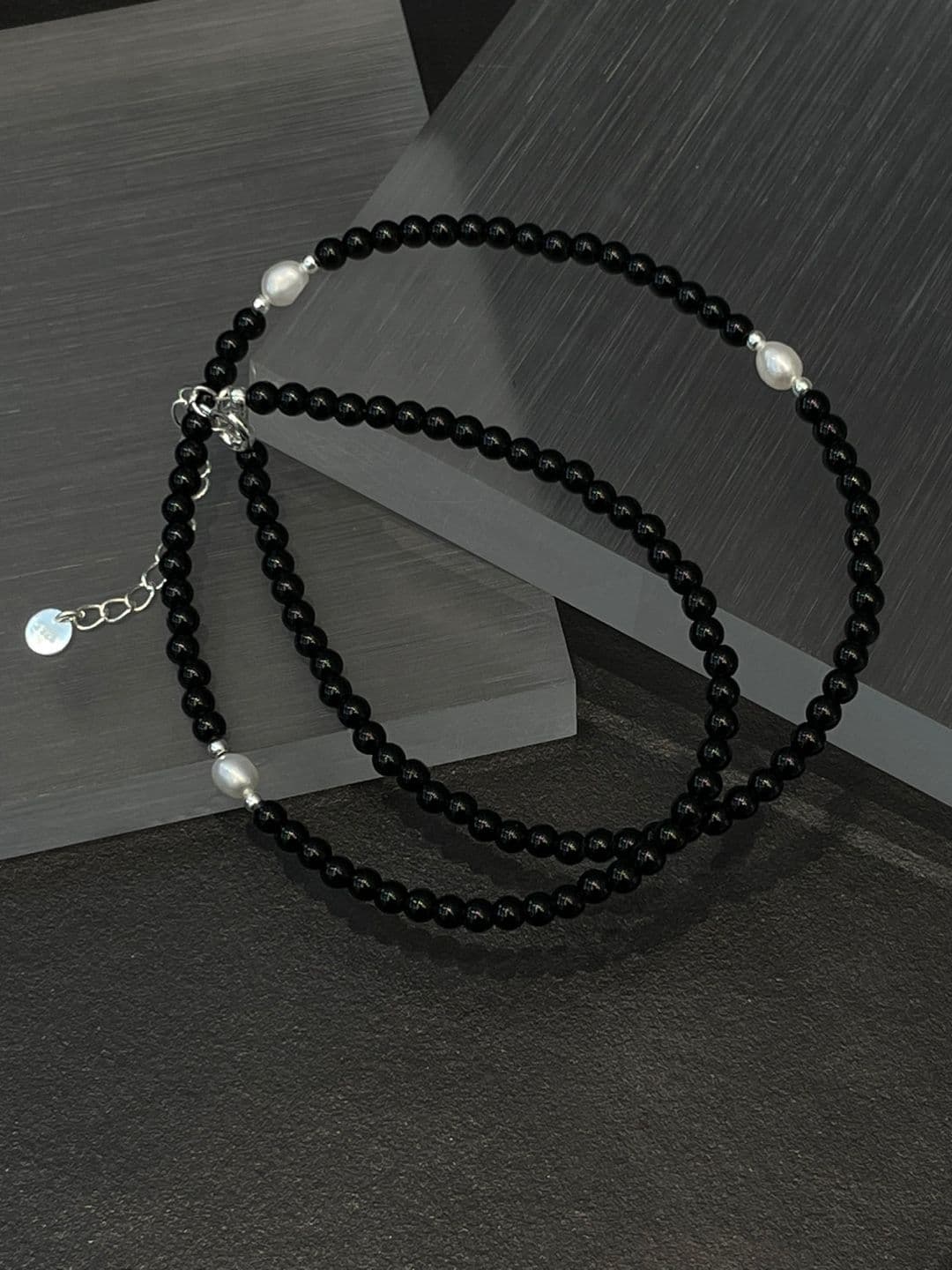 Silver 925 Freshwater Pearl Onyx Handmade Necklace N260527808 - 이미지 13