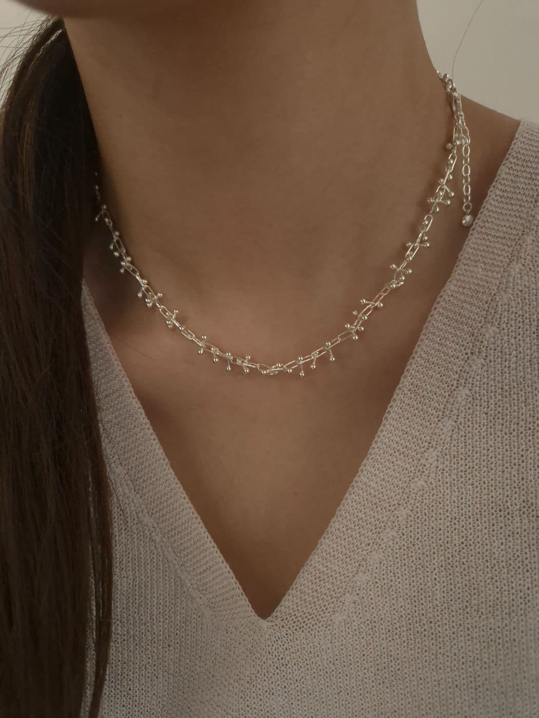Silver 925 Silver Ball Chain Necklace N260498021 - 이미지 8
