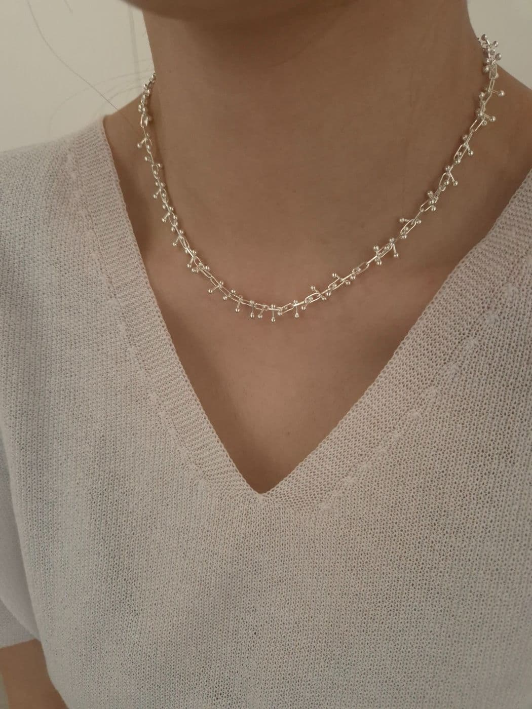 Silver 925 Silver Ball Chain Necklace N260498021 - 이미지 13