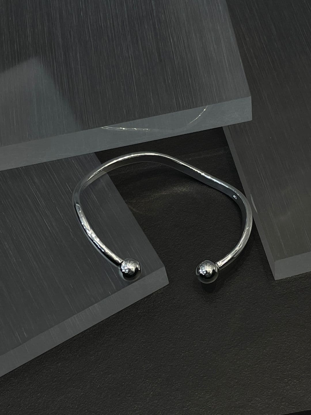 Silver 925 Silver Ball Round Bangle B260497584 - 이미지 10