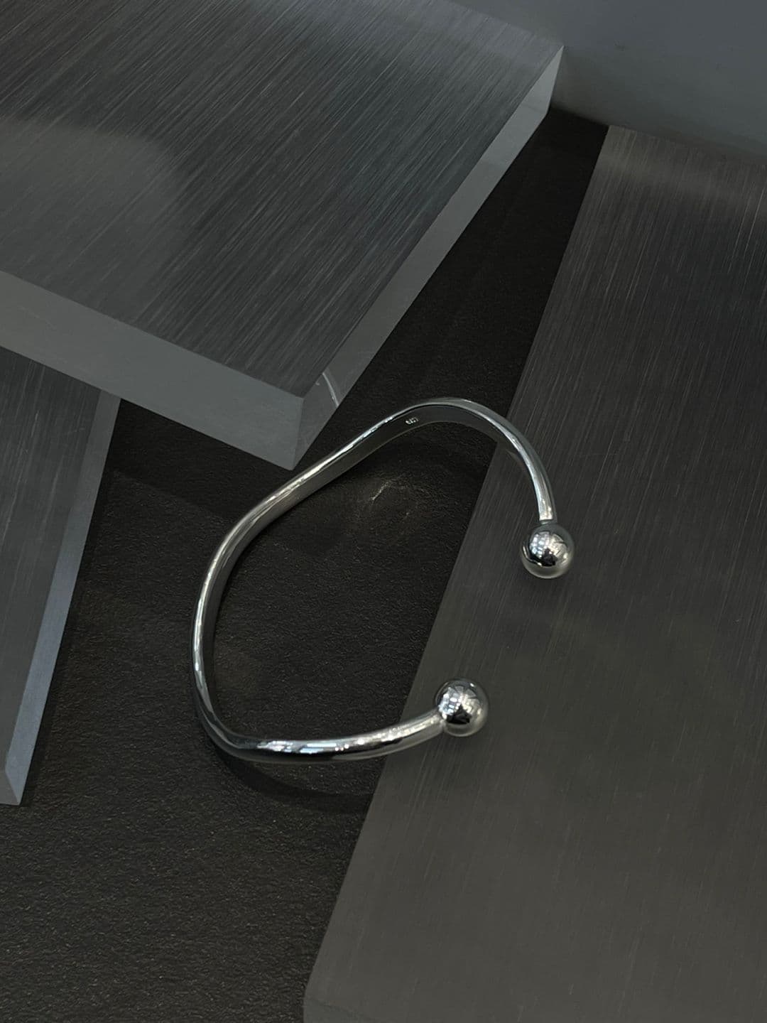 Silver 925 Silver Ball Round Bangle B260497584 - 이미지 9