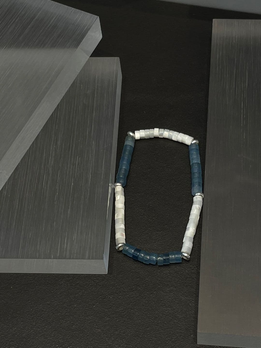 Silver 925 Aquamarine Mother-of-Pearl Handmade Bracelet B260541113 - 이미지 8