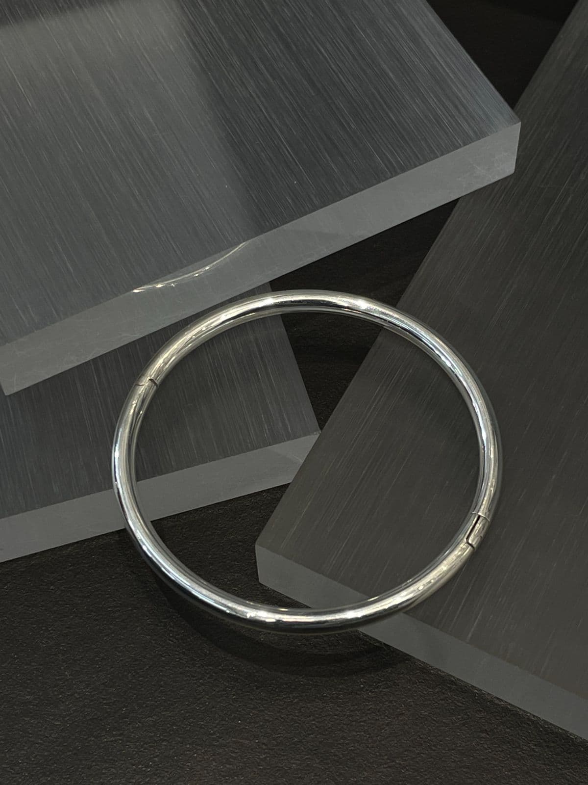 Silver 925 One-Touch Bold Bangle Bracelet B260422223 - 이미지 6
