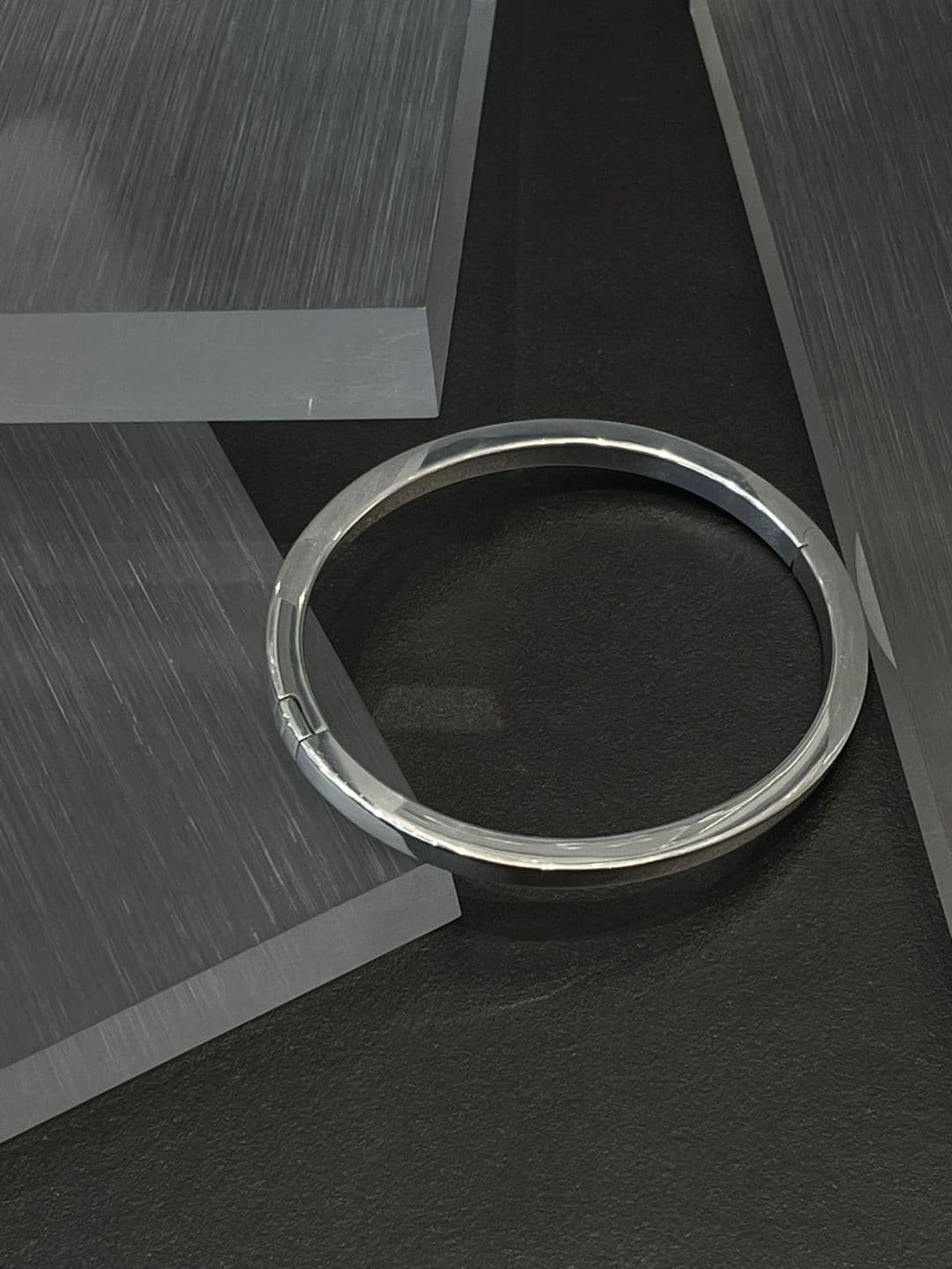 Silver 925 Edge One-Touch Bangle Bracelet B260449850 - 이미지 8