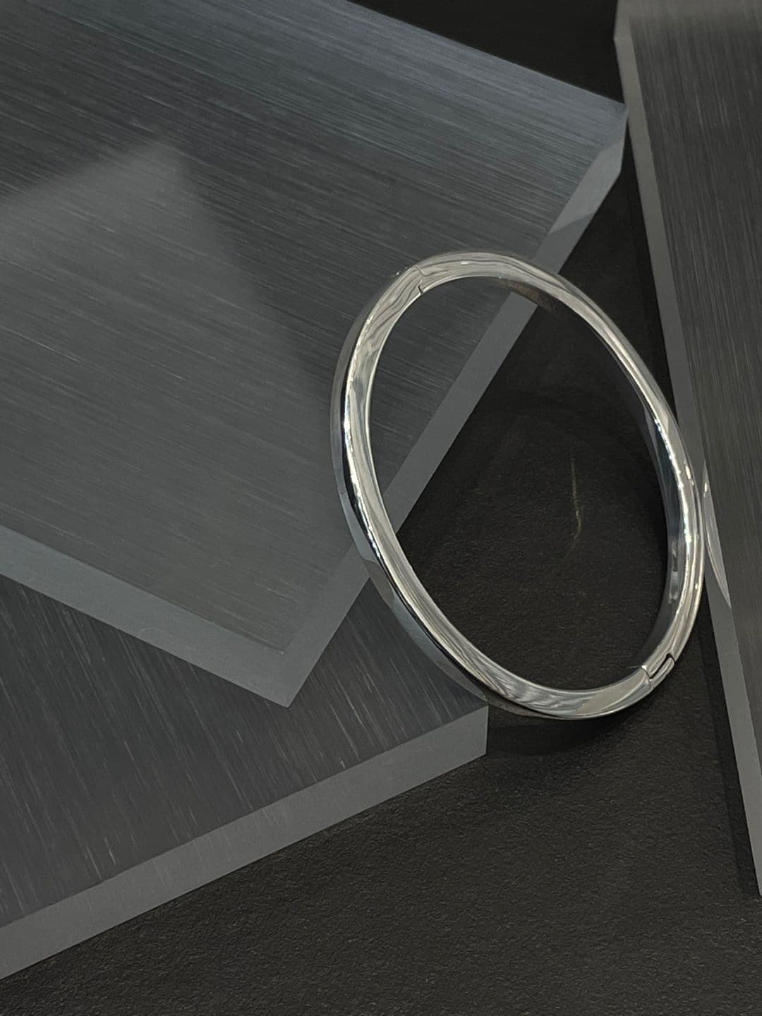 Silver 925 Edge One-Touch Bangle Bracelet B260449850 - 이미지 6