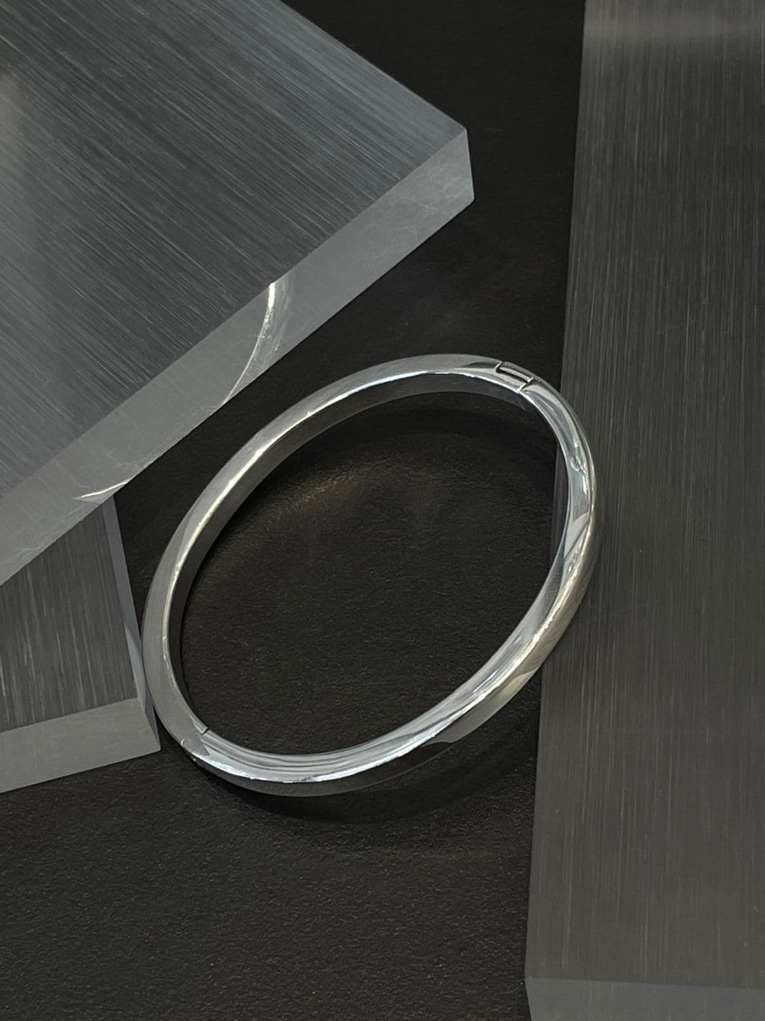 Silver 925 Edge One-Touch Bangle Bracelet B260449850 - 이미지 7