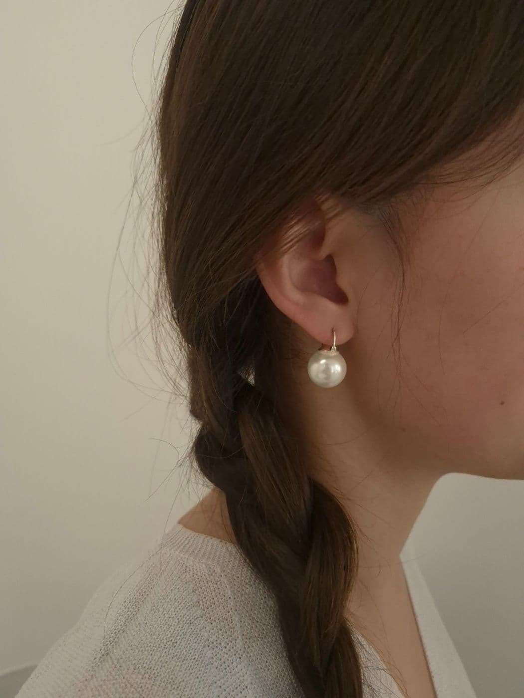 Silver 925 10-14-16mm Pearl One-Touch Earrings E221167032 - 이미지 4