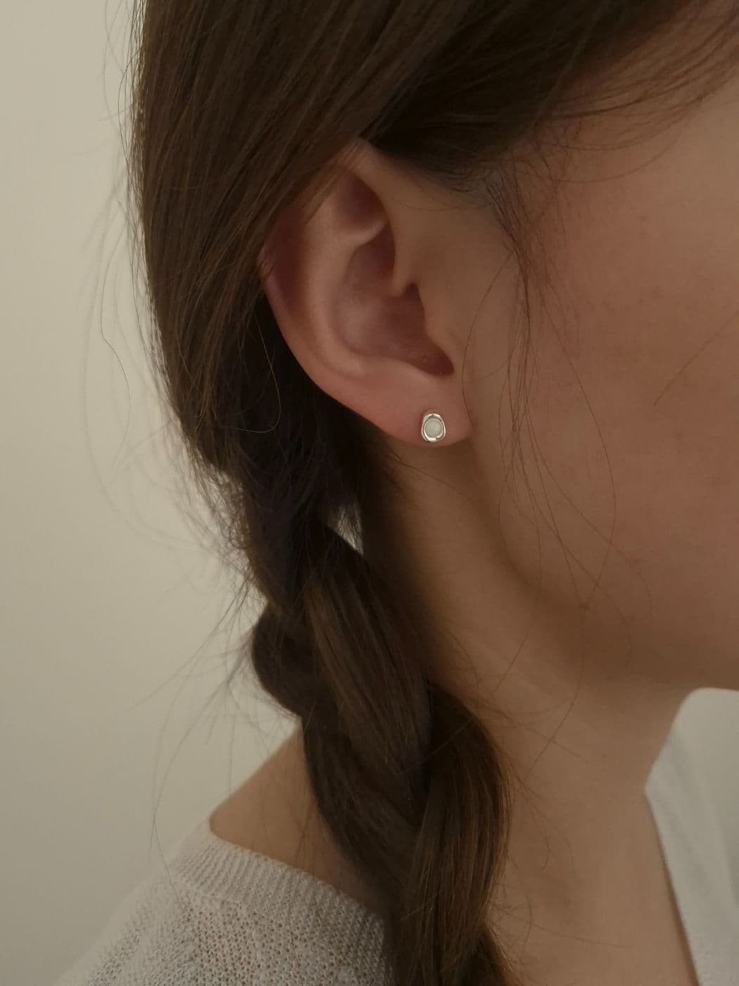 Silver 925 Opal Gemstone Post Earrings E230408384 - 이미지 2