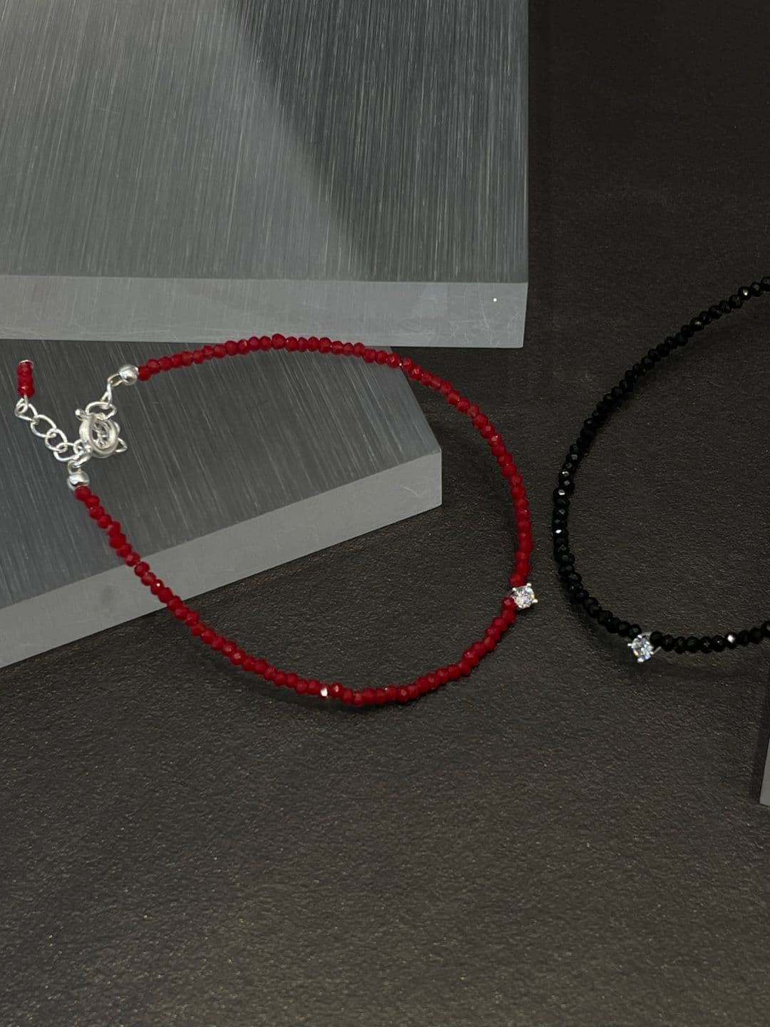 Silver 925 Red-Black Spinel Cubic Bracelet B260540907 - 이미지 13