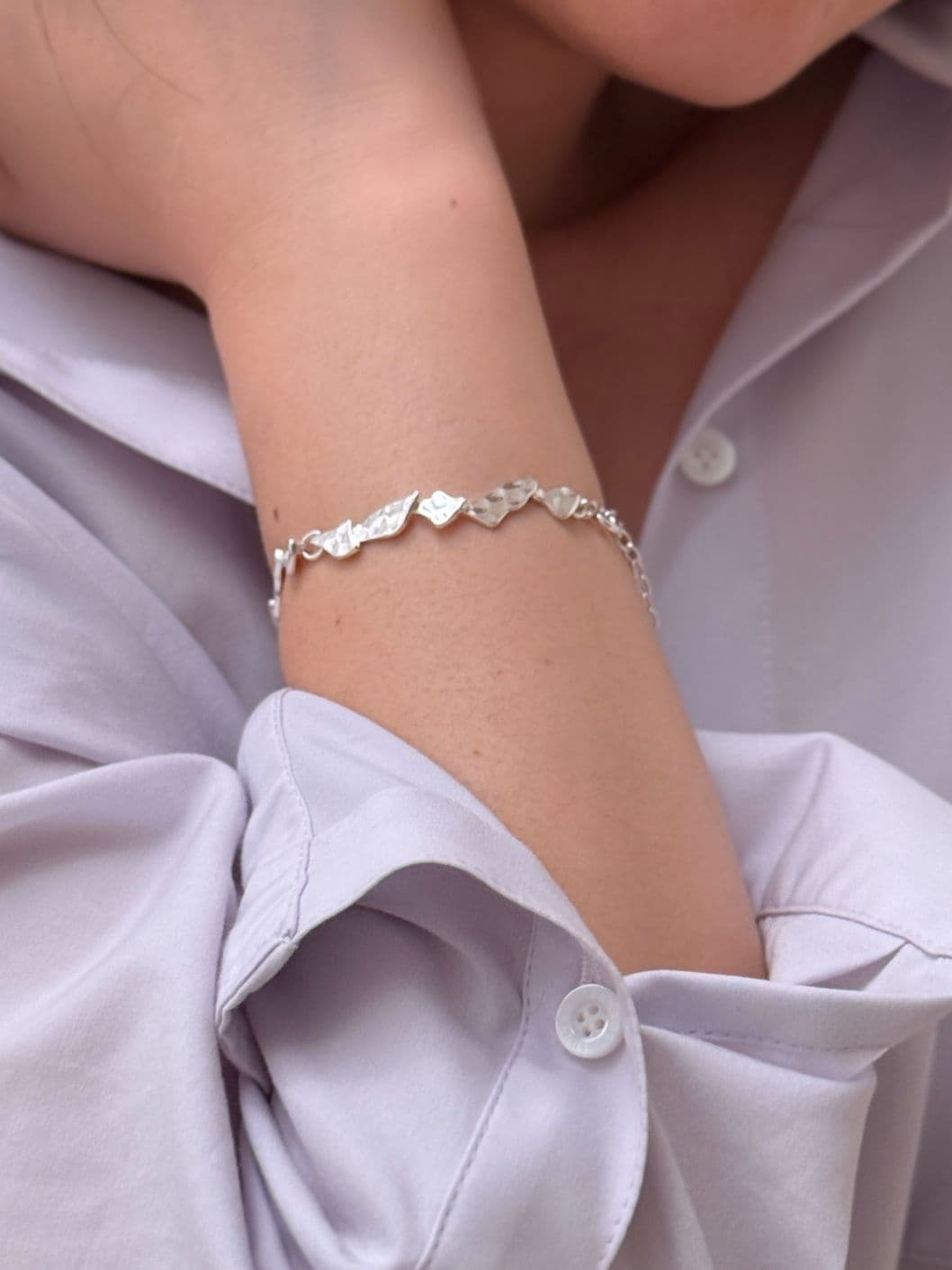 Silver 925 Rough Piece Bracelet B260545069 - 이미지 5