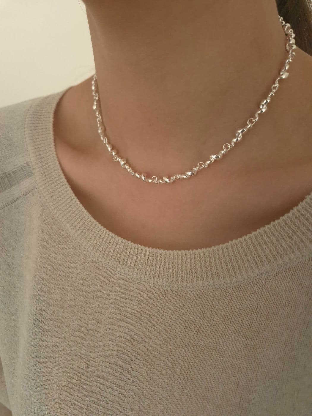 Silver 925 Twist Big Chain 34cm Necklace N260569914 - 이미지 1