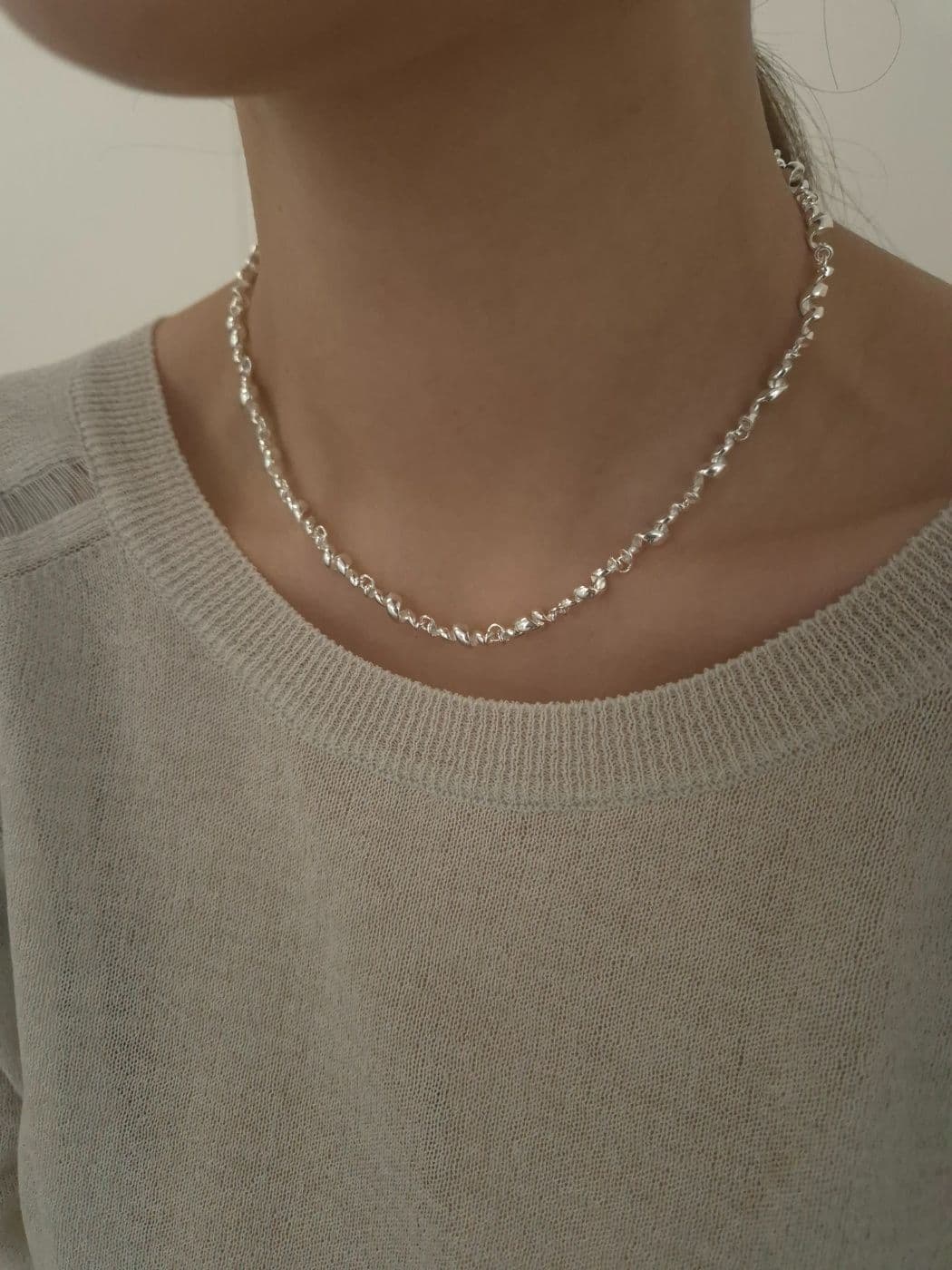 Silver 925 Twist Big Chain 34cm Necklace N260569914 - 이미지 4