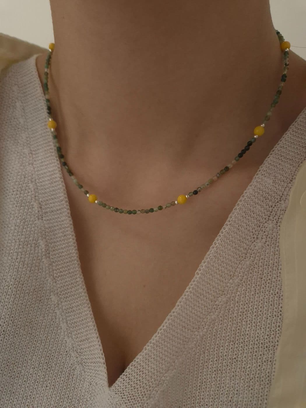Silver 925 Ceramic Cubic Handmade Necklace N260562222 - 이미지 6