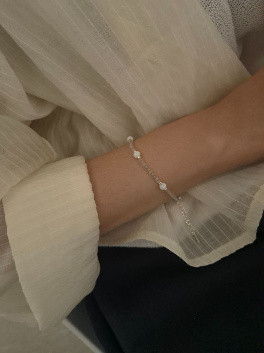 Silver 925 Ceramic Cubic Handmade Bracelet B260545081 - 이미지 4