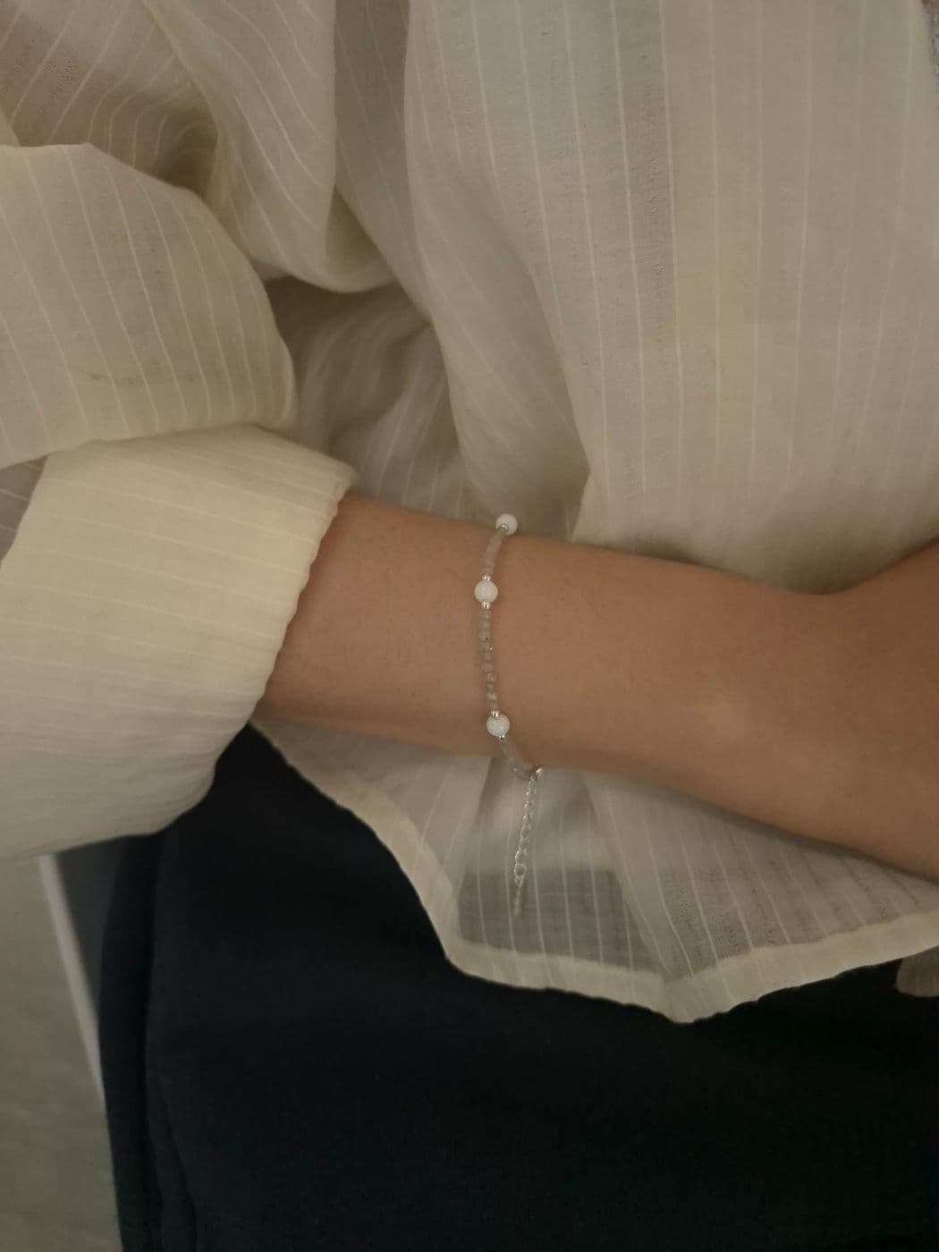 Silver 925 Ceramic Cubic Handmade Bracelet B260545081 - 이미지 5