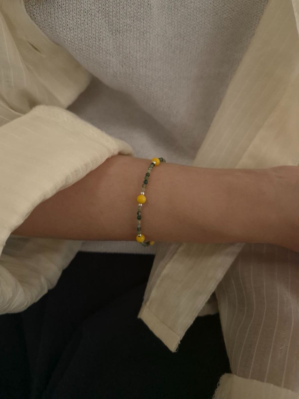 Silver 925 Ceramic Cubic Handmade Bracelet B260545081 - 이미지 3