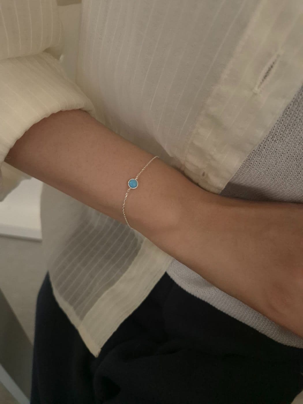 Silver 925 Simple Chain Bracelet B260544912 - 이미지 1