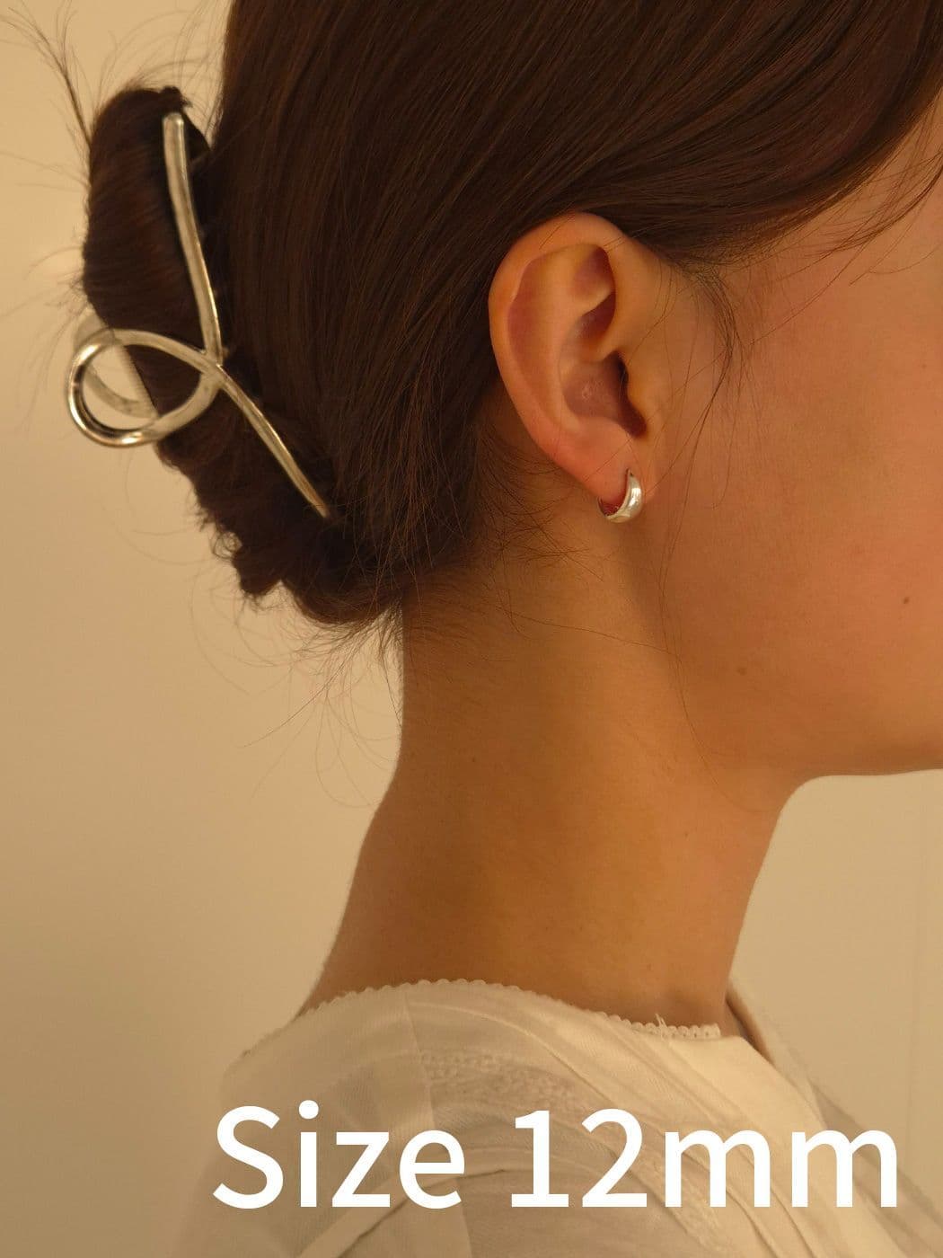 Silver 925 One-Touch 12mm Earrings E221078506 - 이미지 1