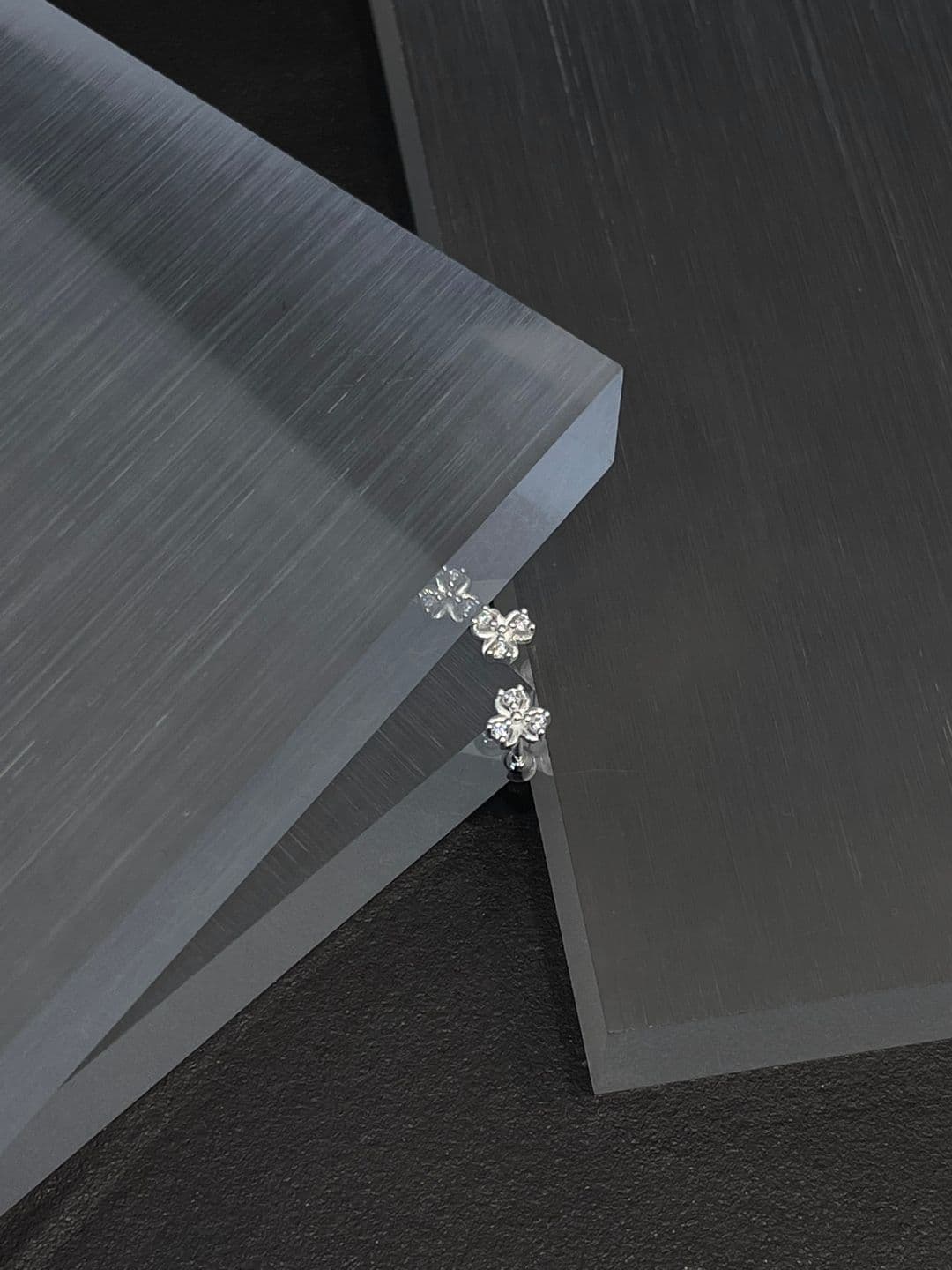 Silver 925 Flower Cubic Earrings Piercing P260572434 - 이미지 5