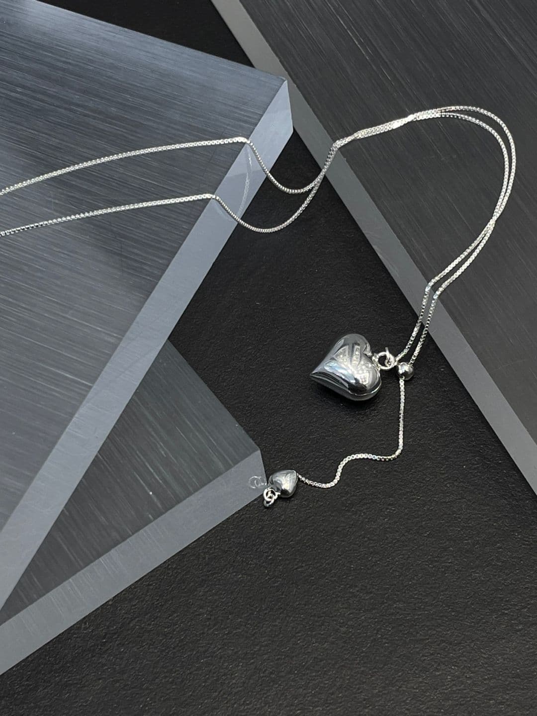 Silver 925 Heart Slide Snake Chain Necklace N260549294 - 이미지 9