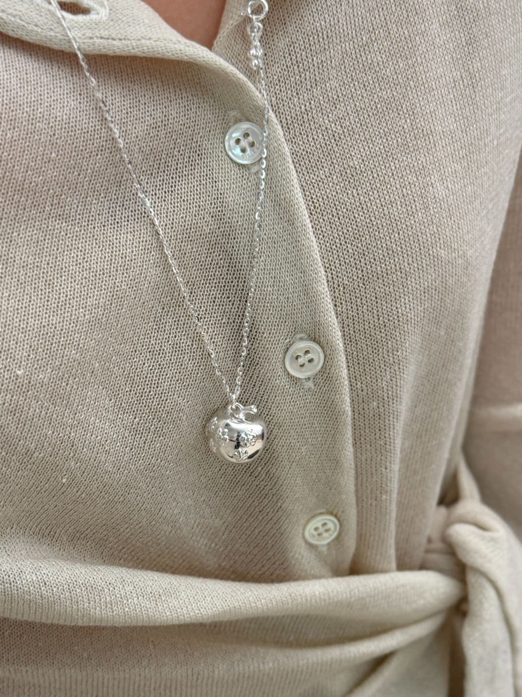 Silver 925 40-70cm Apple Flower Pendant Necklace N260544997 - 이미지 4