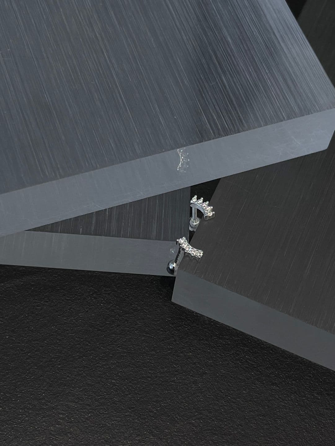 Silver 925 Cubic Crown Earrings Piercing P260556664 - 이미지 6