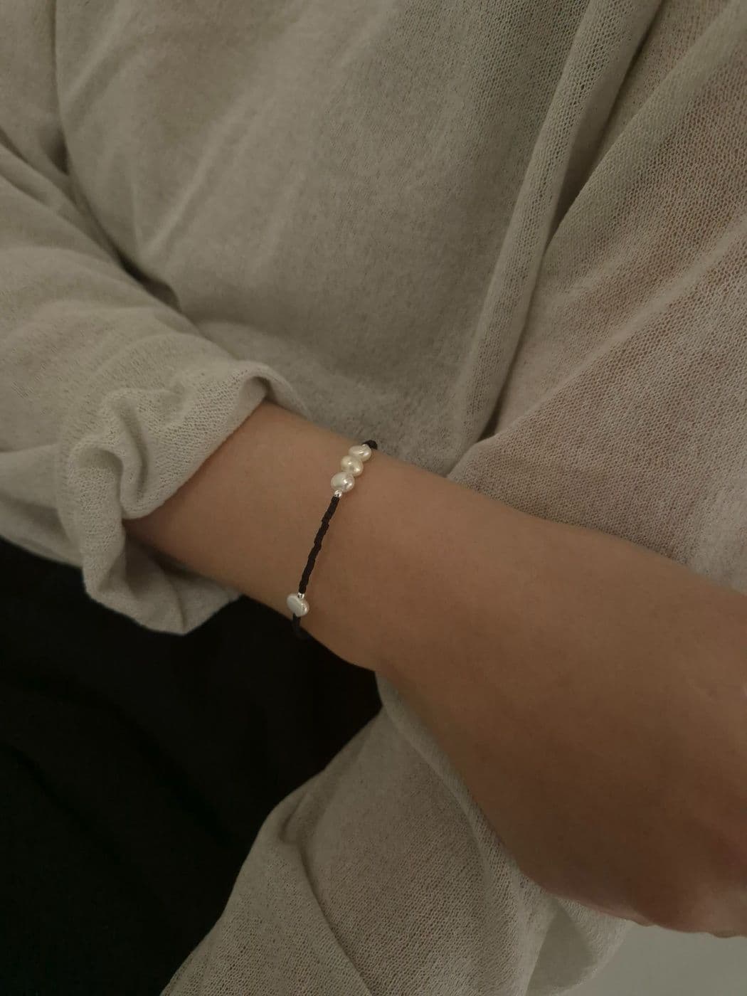 Silver 925 Freshwater Pearl Handmade Bracelet B220733357 - 이미지 2