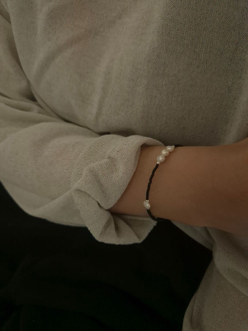 Silver 925 Freshwater Pearl Handmade Bracelet B220733357 - 이미지 1