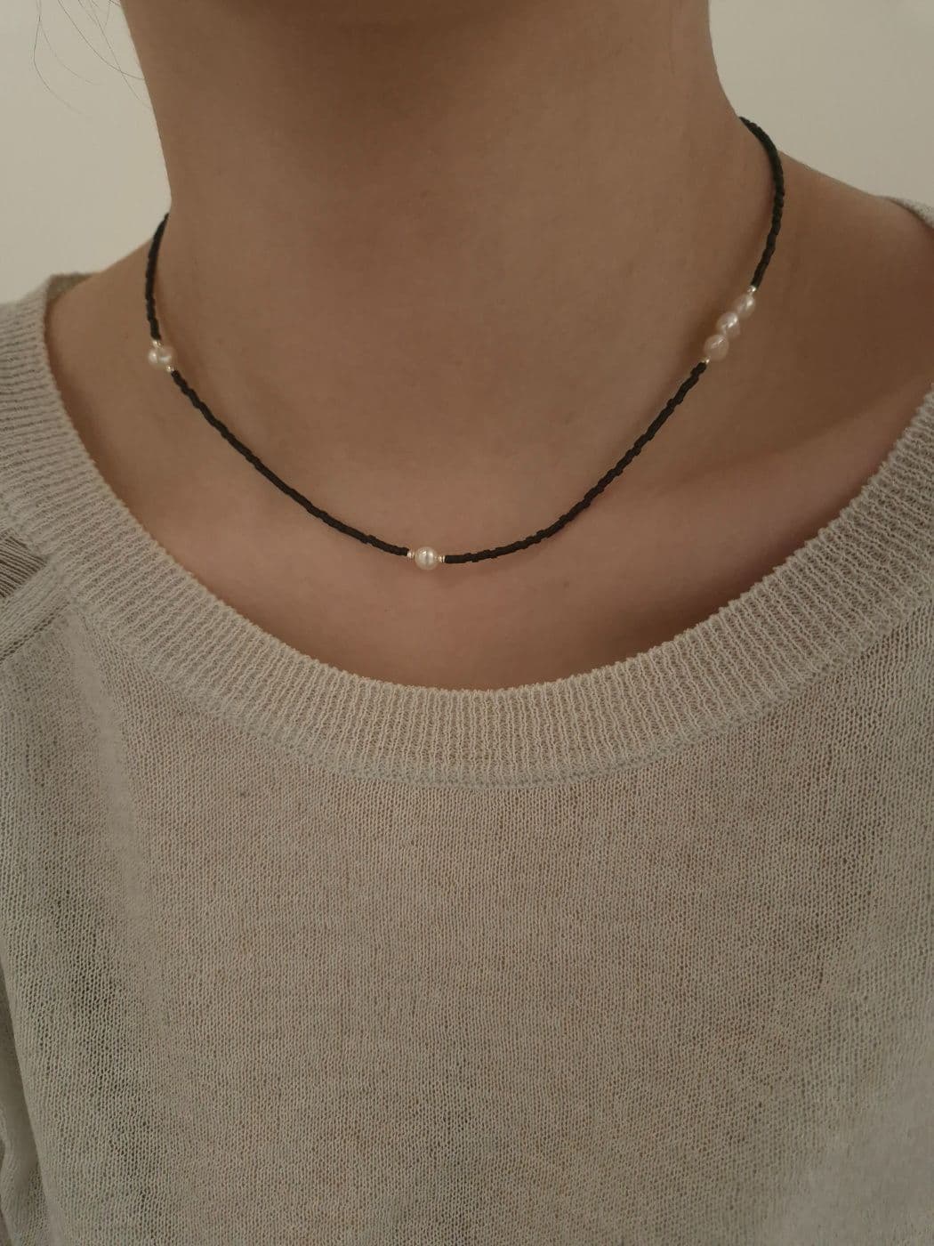 Silver 925 Freshwater Pearl Handmade Necklace N220785075 - 이미지 3