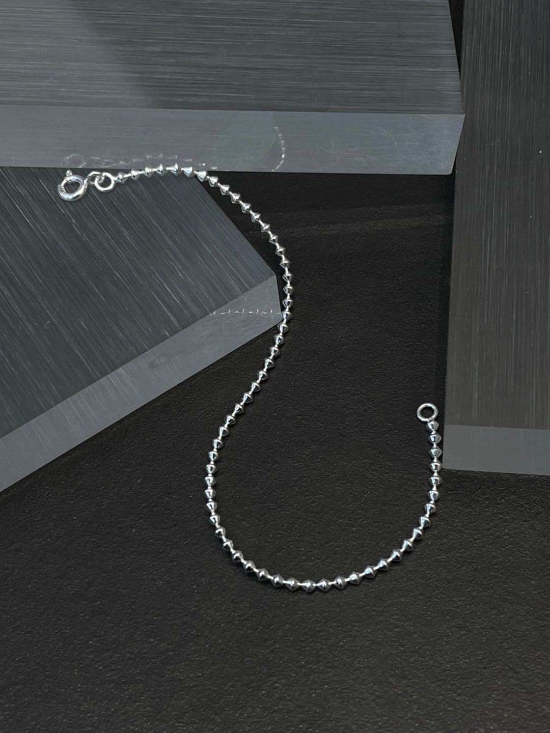 Silver 925 2-4mm Diamond-Cut Silver Ball Bracelet B260520816 - 이미지 8
