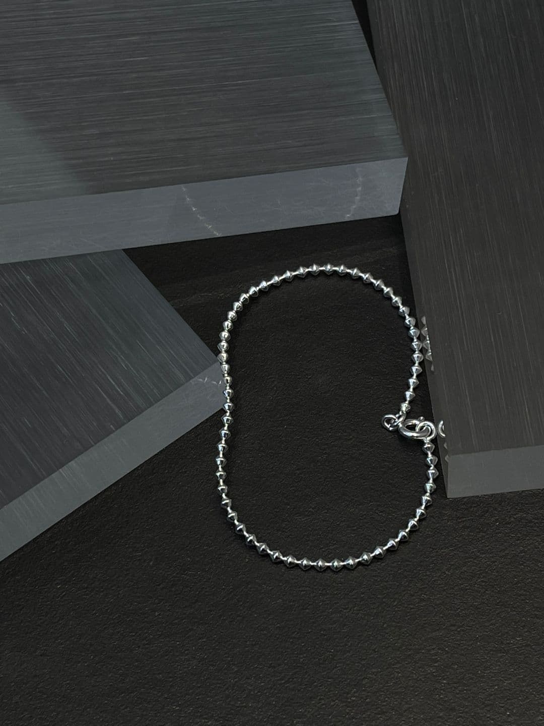 Silver 925 2-4mm Diamond-Cut Silver Ball Bracelet B260520816 - 이미지 9