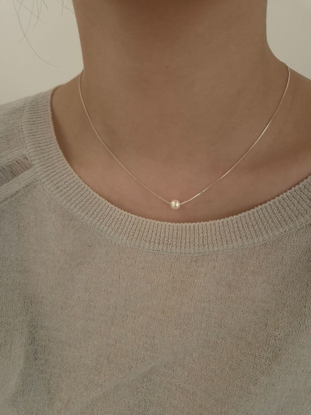 Silver 925 6-8-10mm Pearl Necklace N230768289 - 이미지 3