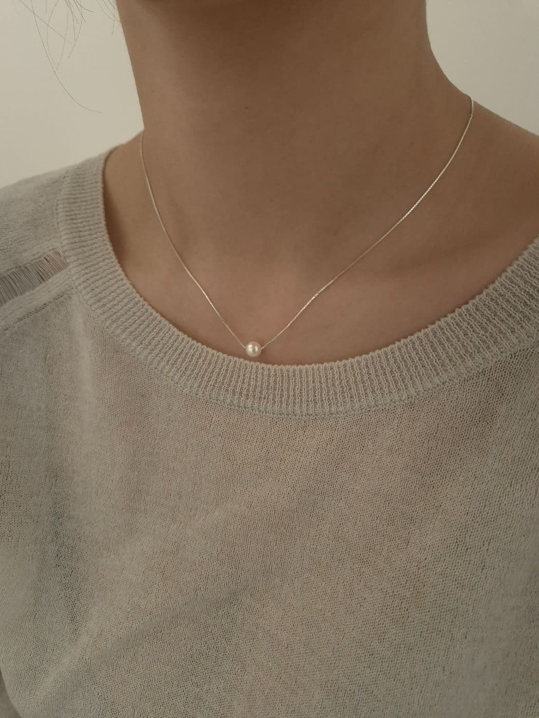 Silver 925 6-8-10mm Pearl Necklace N230768289 - 이미지 2