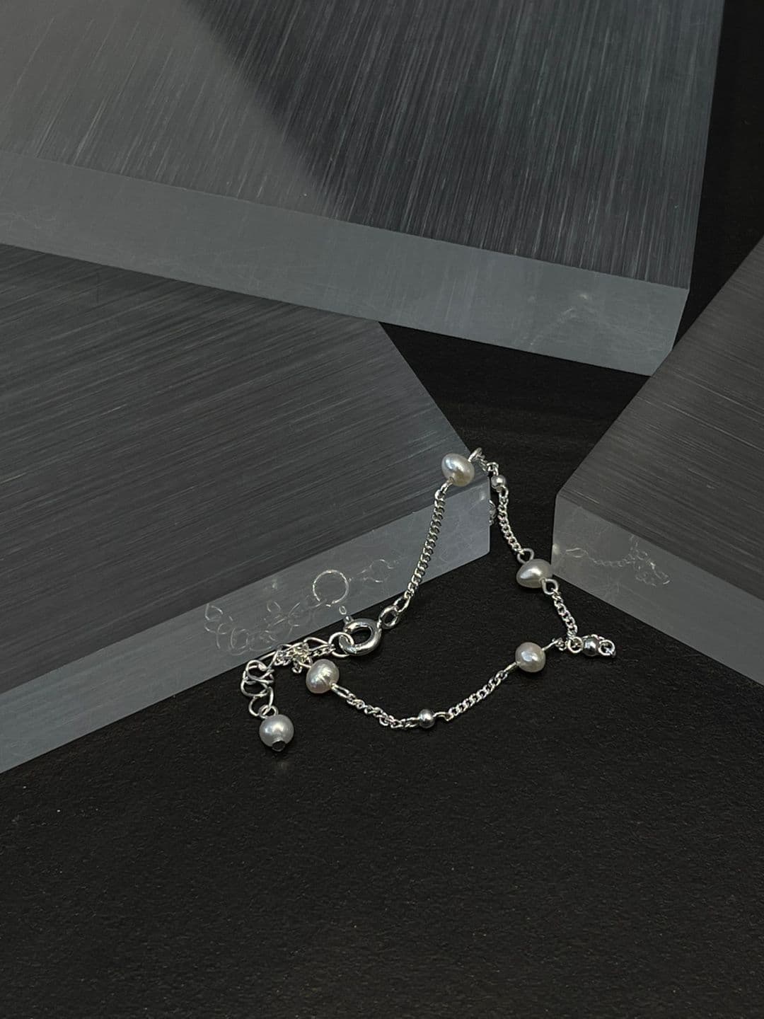 Silver 925 Freshwater Pearl Chain Bracelet B230415384 - 이미지 7