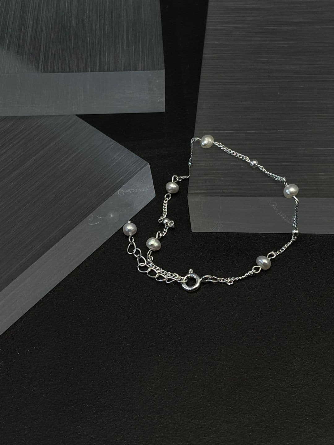 Silver 925 Freshwater Pearl Chain Bracelet B230415384 - 이미지 6