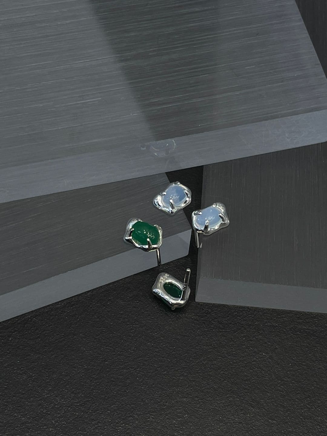 Silver 925 Gemstone Tray Post Earrings E221175930 - 이미지 5