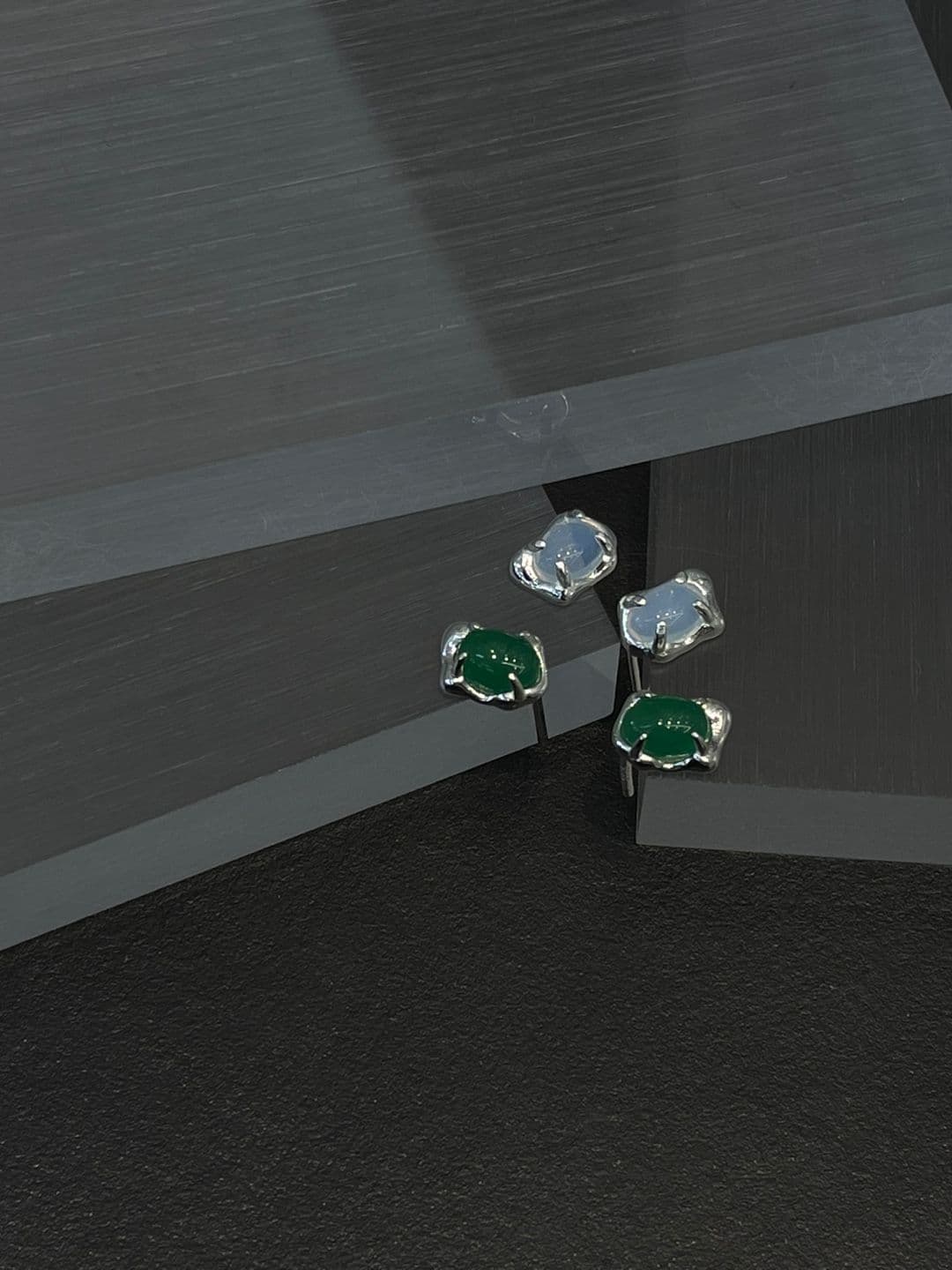 Silver 925 Gemstone Tray Post Earrings E221175930 - 이미지 6