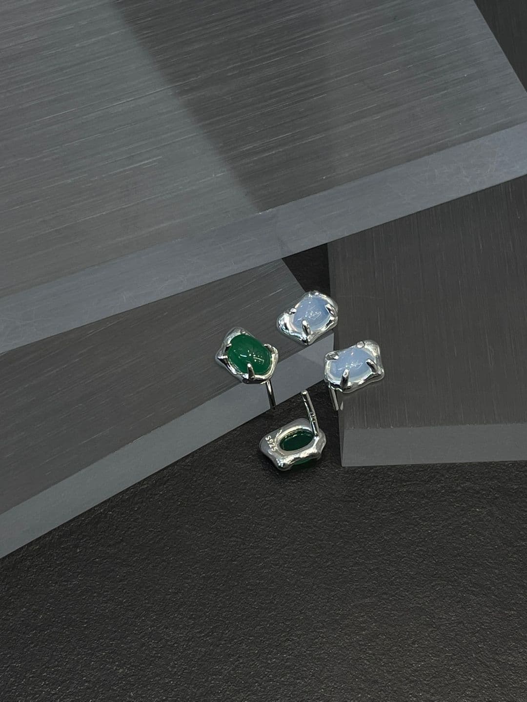 Silver 925 Gemstone Tray Post Earrings E221175930 - 이미지 7