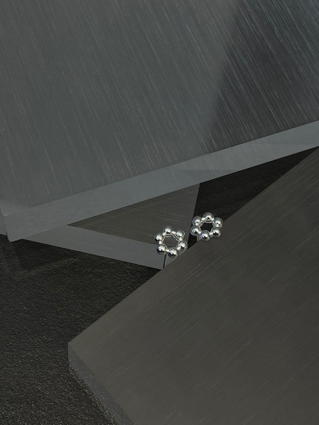 Silver 925 Flower Silver Ball Post Earrings E230131190 - 이미지 8