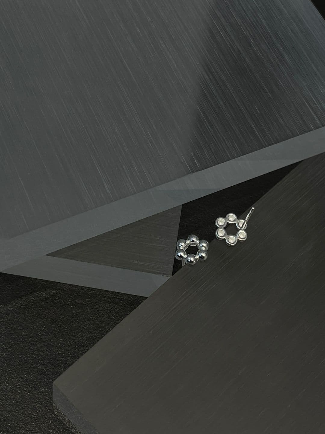 Silver 925 Flower Silver Ball Post Earrings E230131190 - 이미지 7