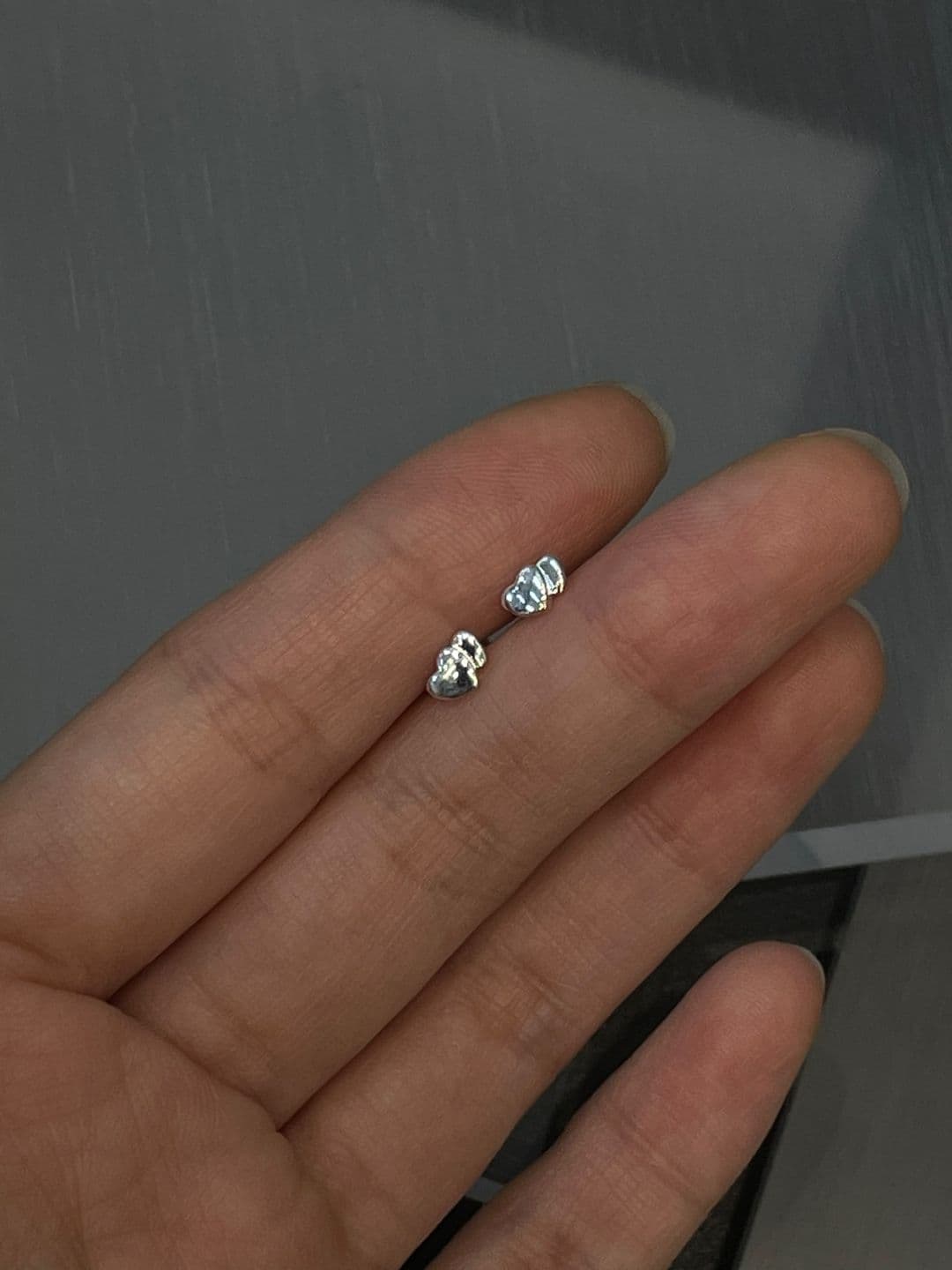 Silver 925 Mini Double Heart Piercing P211217499 - 이미지 2
