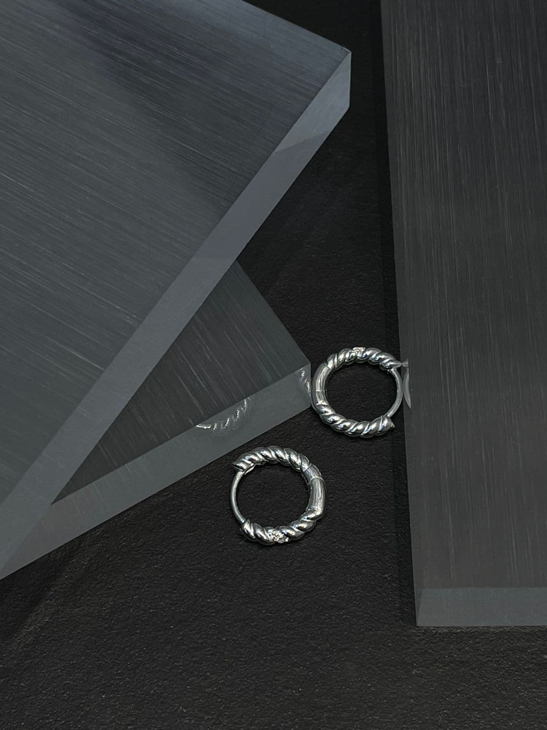 Silver 925 Cubic Twist One-Touch Earrings E260567582 - 이미지 8