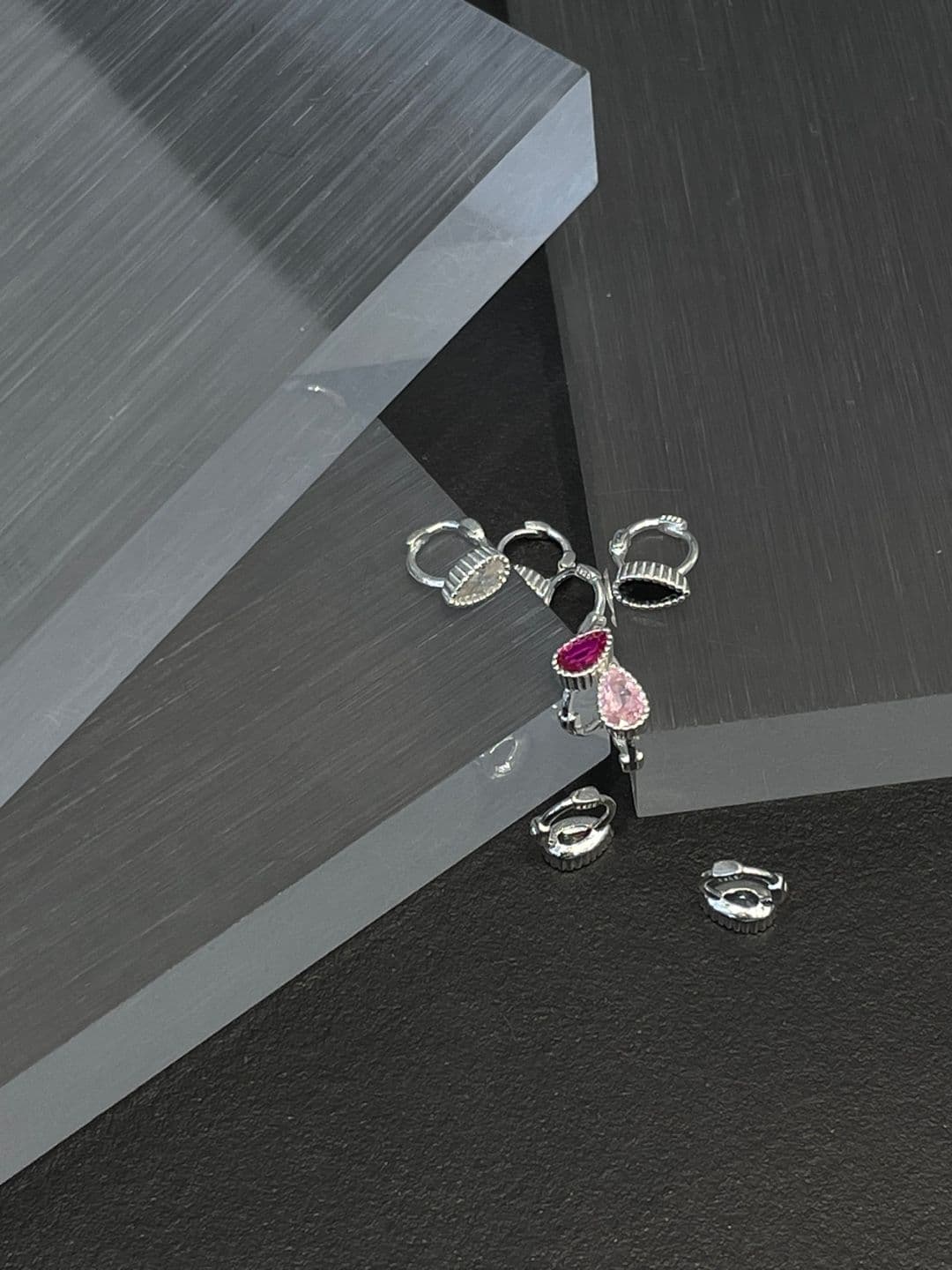 Silver 925 One-Touch Teardrop Cubic Earrings E230894387 - 이미지 4